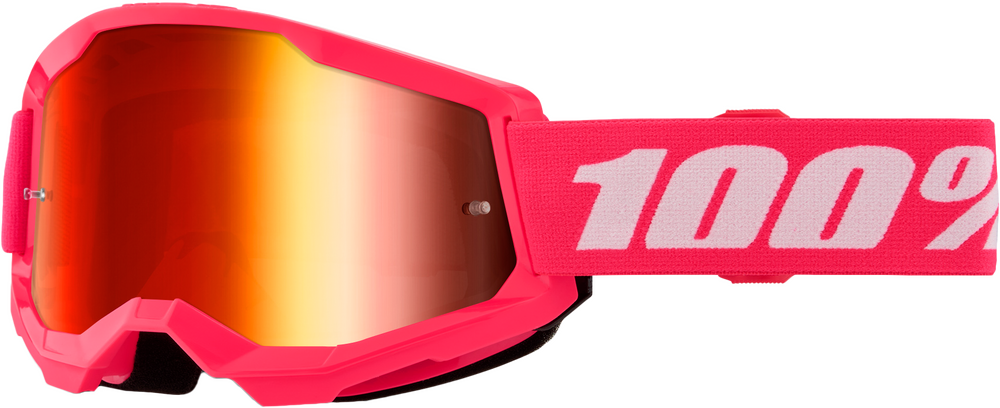 100-PERCENT STRATA 2 GOGGLE PINK MIRROR RED LENS