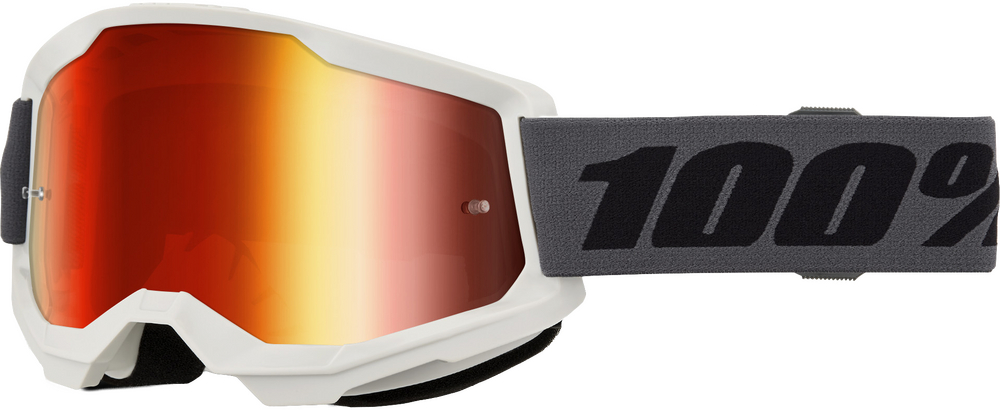 100-PERCENT STRATA 2 GOGGLE GREY RED MIRROR LENS